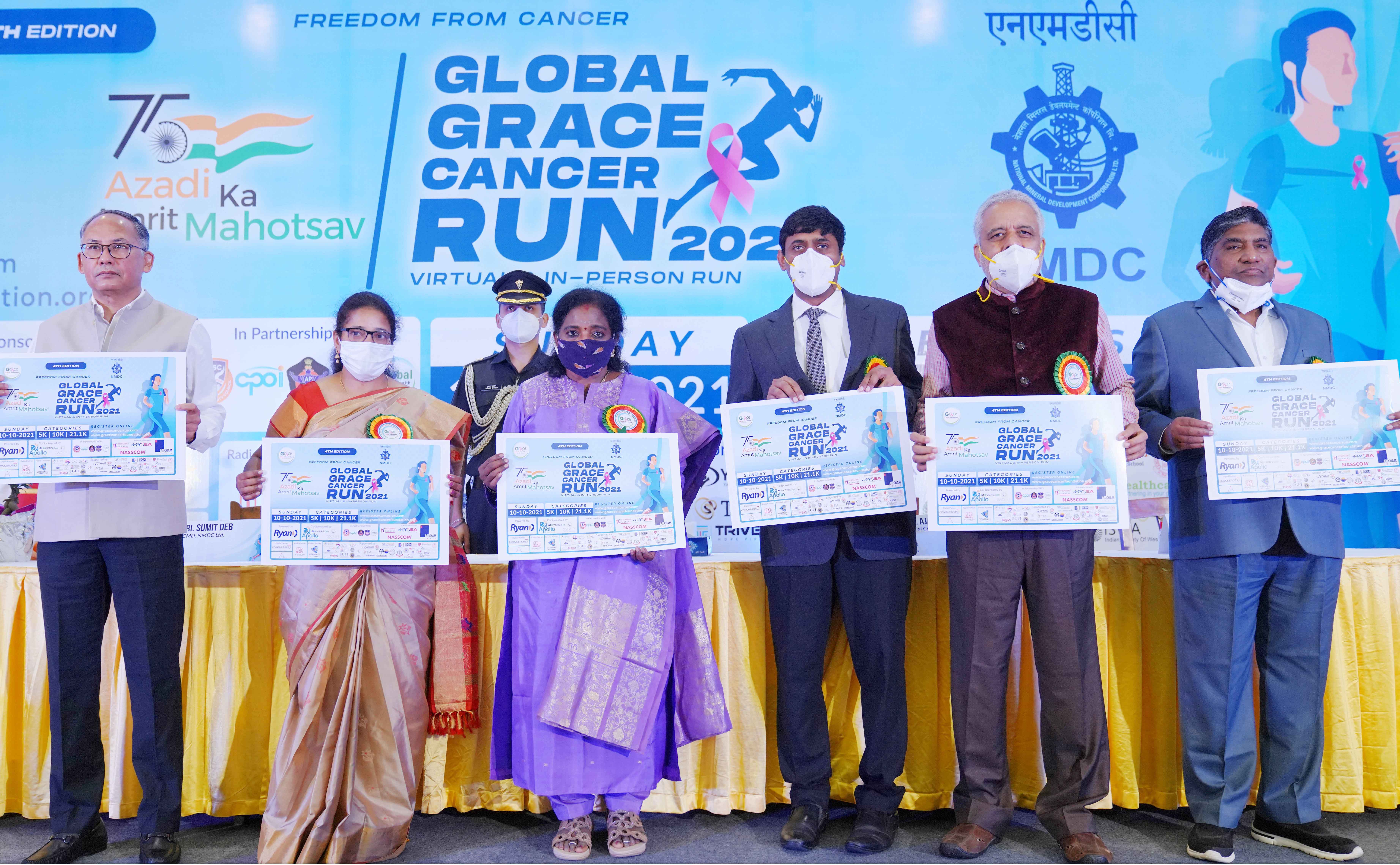 Hon’ble Governor Dr Tamilisai Soundararajan launches the Global run against cancer